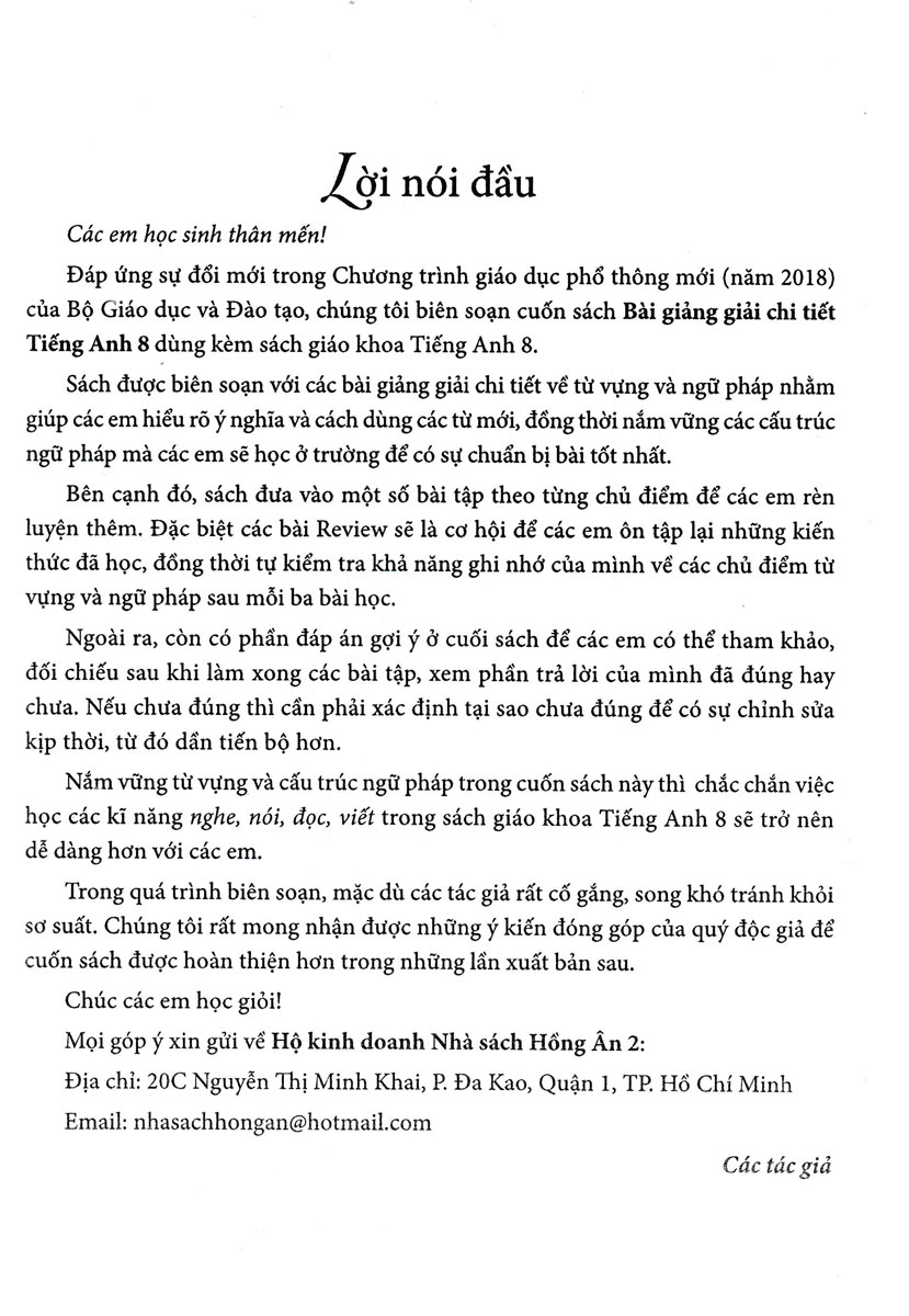 BÀI GIẢNG VÀ LỜI GIẢI CHI TIẾT TIẾNG ANH LỚP 8 GLOBAL SUCCESS (Dùng kèm SGK Tiếng Anh 8 Kết nối tri thức với cuộc sống)